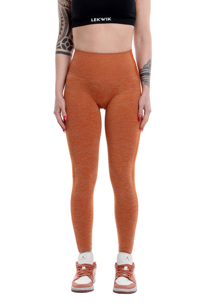 Leggings terracotta modello POLLY a vita alta senza cuciture