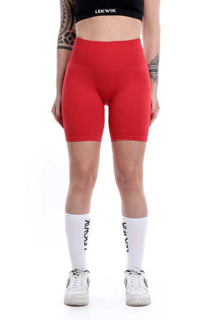 Shorts carminio modello EVA a vita alta senza cuciture