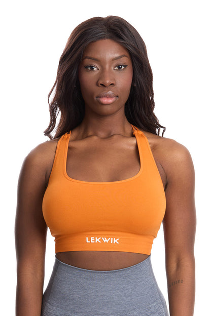 Top sportivo INES intrecciato arancione